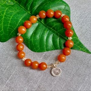 Natural Stone Lotus Stretch Bracelet